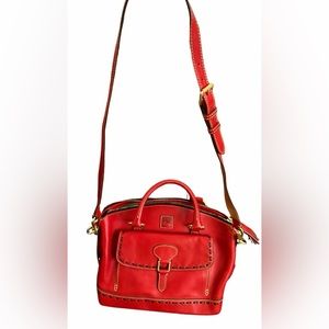 Dooney & Bourke Red (cranberry) leather satchel (like new)